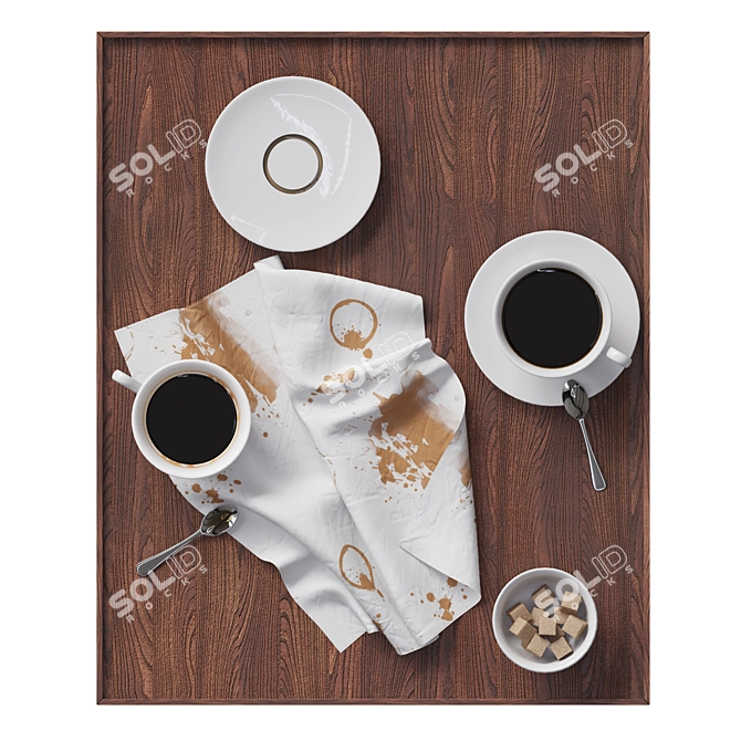 Corona Render Compatible Coffee Tray 3D model image 2