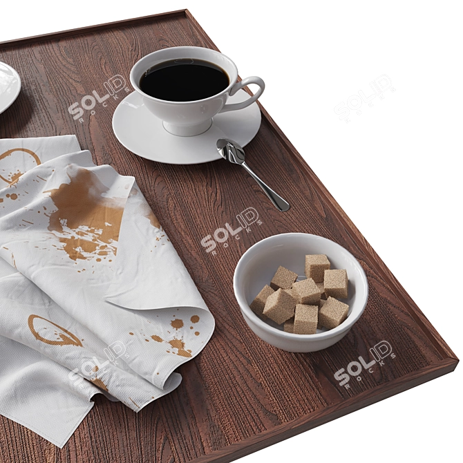 Corona Render Compatible Coffee Tray 3D model image 4