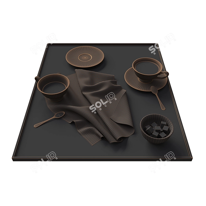 Corona Render Compatible Coffee Tray 3D model image 5