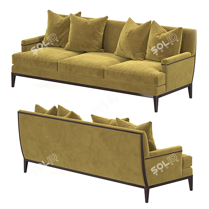 Modern Alexander Tightback Sofa: V-Ray Compatible 3D model image 2