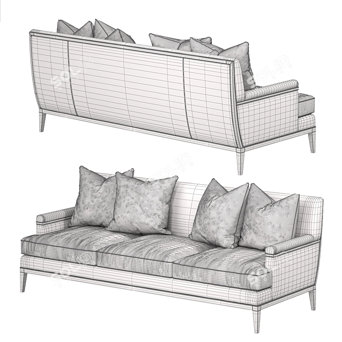 Modern Alexander Tightback Sofa: V-Ray Compatible 3D model image 3