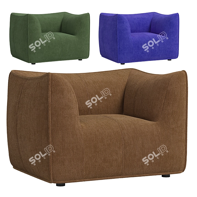 Sleek LE BAMBOLE Armchair Design 3D model image 1