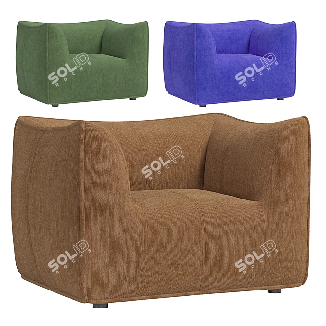 Sleek LE BAMBOLE Armchair Design 3D model image 5
