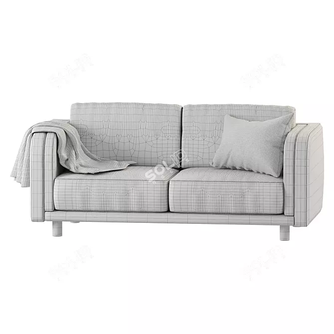 Perspective Curved Arm Sofa Design 3D model image 1