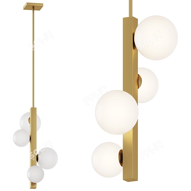 White Spheres Oromia Pendant Light 3D model image 1