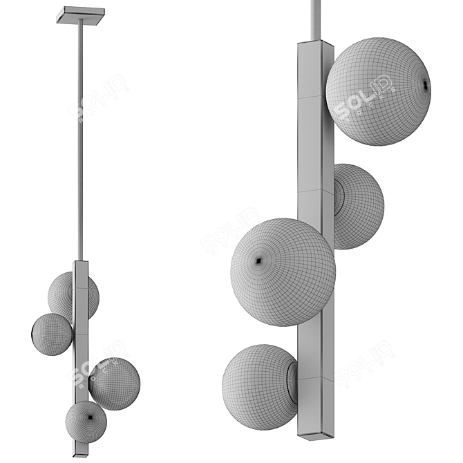 White Spheres Oromia Pendant Light 3D model image 2
