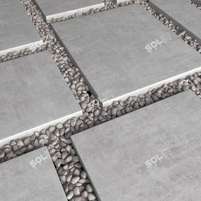 Multi-texture geometric paving set 3D model image 4