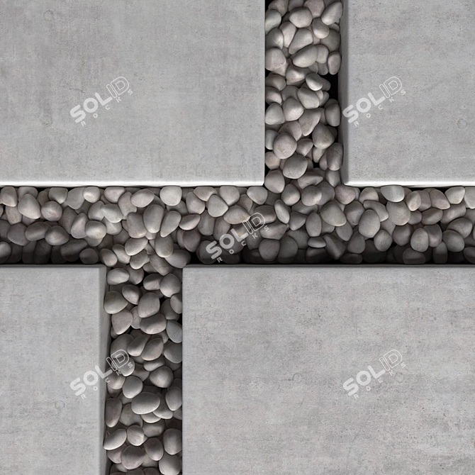 Multi-texture geometric paving set 3D model image 5