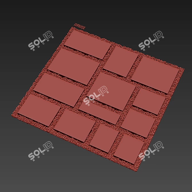 Multi-texture geometric paving set 3D model image 6