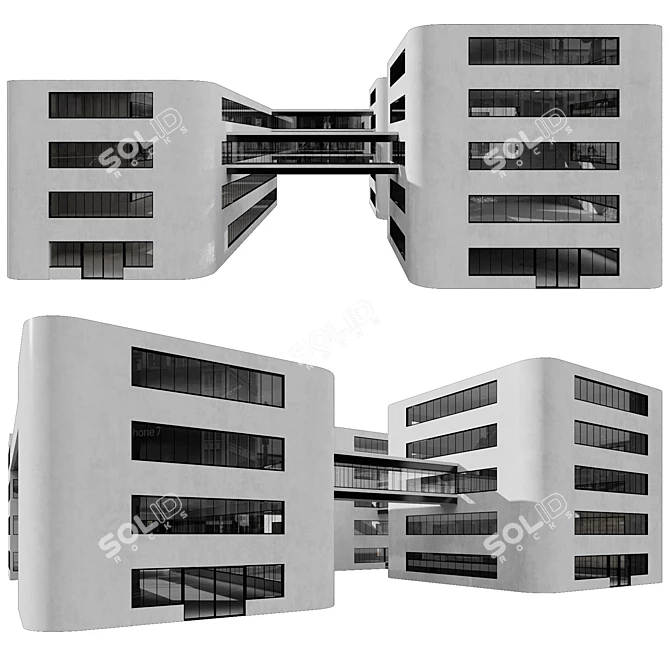 Modern Building Elements Model Kit 3D model image 1