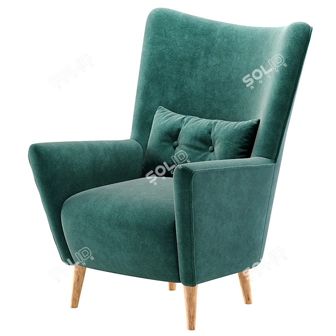 Modern Yellow Armchair Nosta Divan 3D model image 2