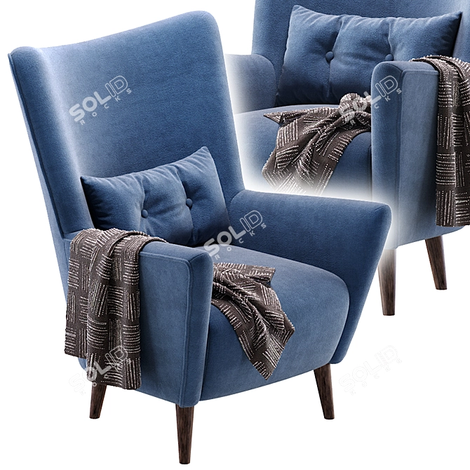 Modern Yellow Armchair Nosta Divan 3D model image 3