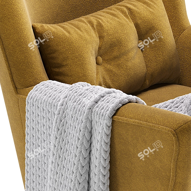 Modern Yellow Armchair Nosta Divan 3D model image 5