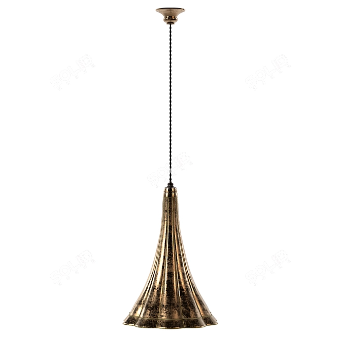 Vintage Gramophone Pendant Light 3D model image 1