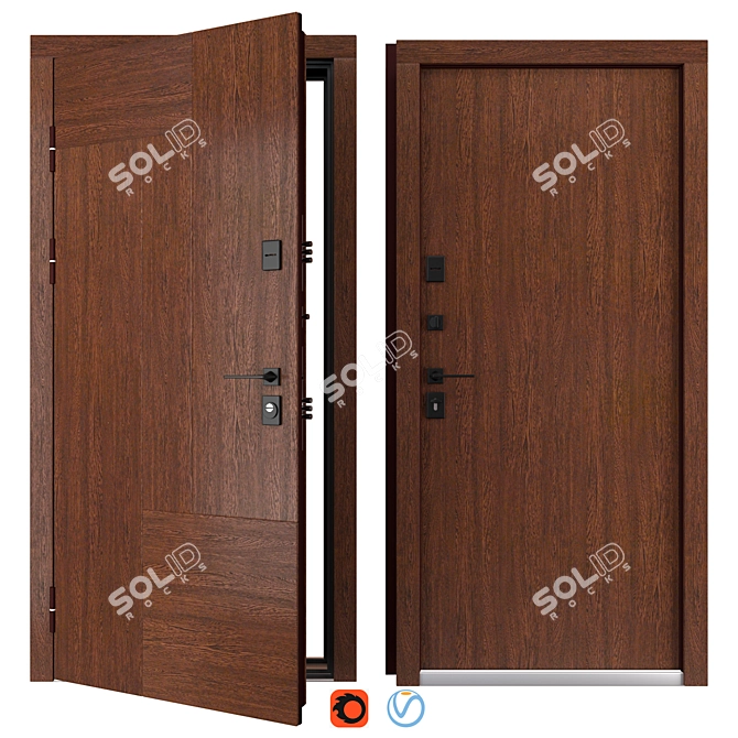 Paradise Metal Entry Door, Abvehr 3D model image 1