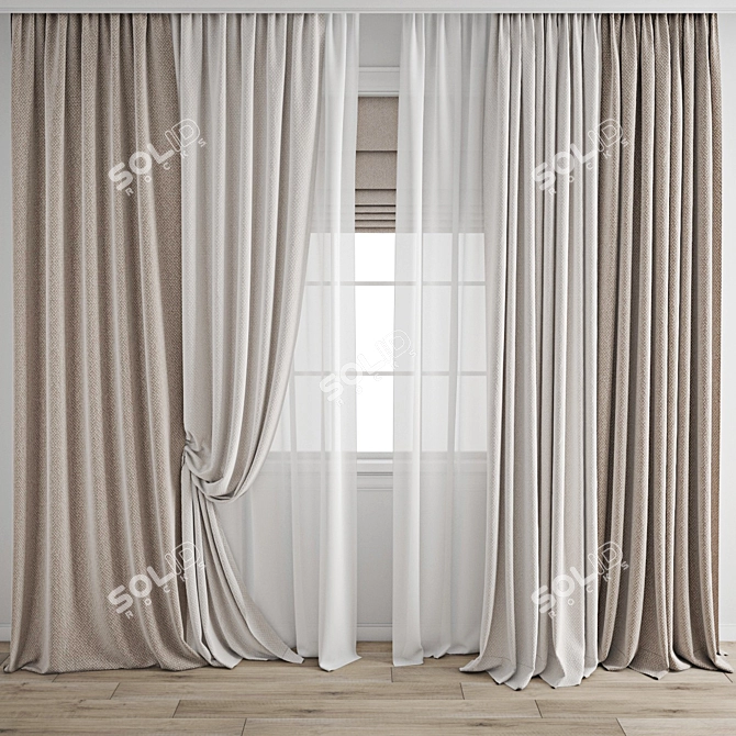 Polygonal Curtain Model Archive 3D model image 1