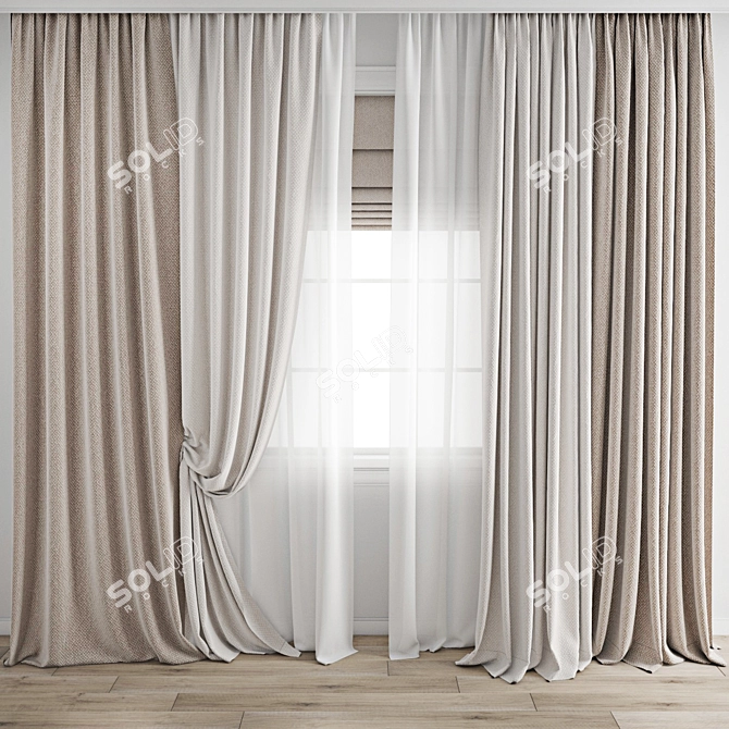 Polygonal Curtain Model Archive 3D model image 4