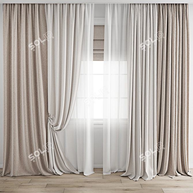 Polygonal Curtain Model Archive 3D model image 5