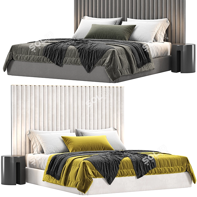 Sleek Biarritz Slim Flexform Bed 3D model image 1