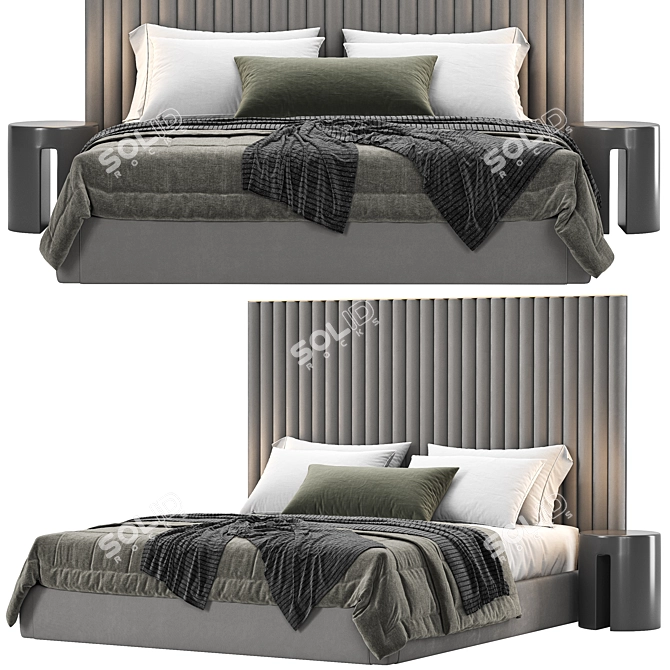 Sleek Biarritz Slim Flexform Bed 3D model image 3