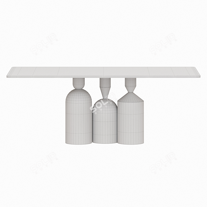 Modern Stone Top Dining Table 3D model image 2