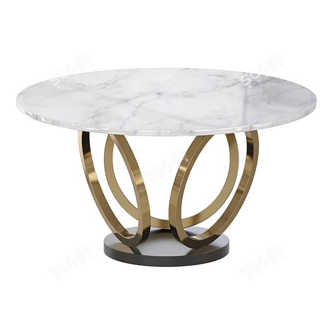 Marble Dining Set for Six 3D model image 1