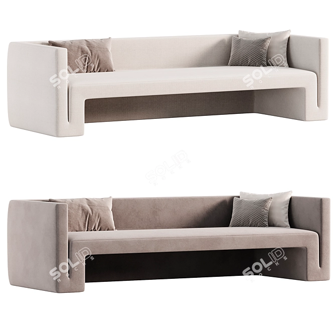 Elegant Matra Velvet Sofa Design 3D model image 2