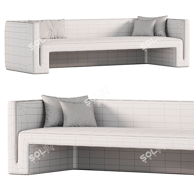 Elegant Matra Velvet Sofa Design 3D model image 3