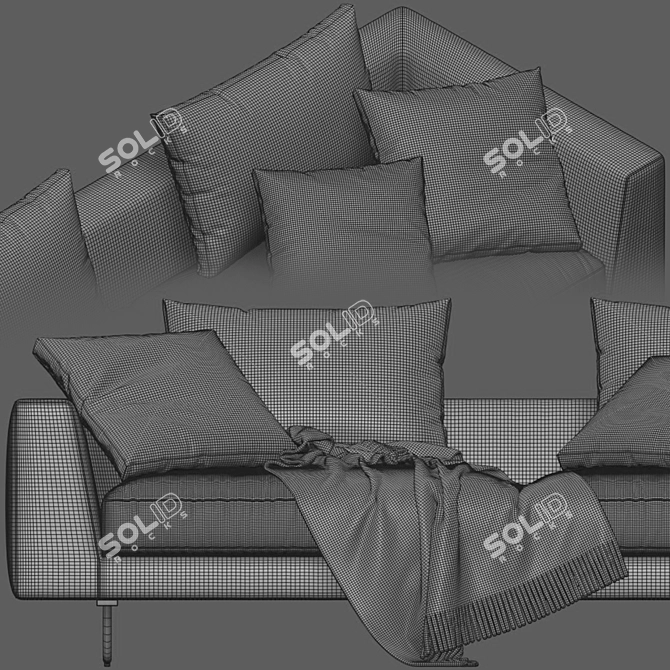 Modern Jesse Brian 2-Seater Sofa 3D model image 5