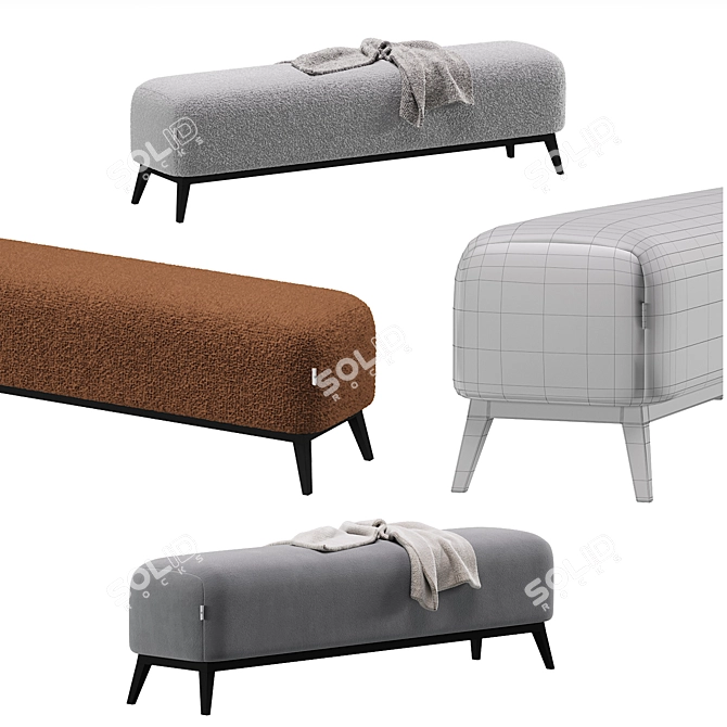 Elegant Lincoln Bench by Dantone 3D model image 7