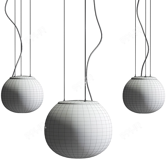 Big One Blown Glass Pendant 3D model image 2