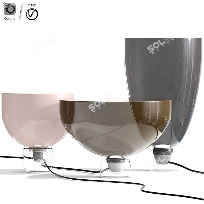 Glass LED Table Lamp 3D Model 3D model image 1