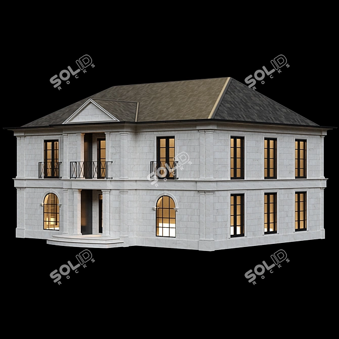 Classic Compact House Option 3D model image 3