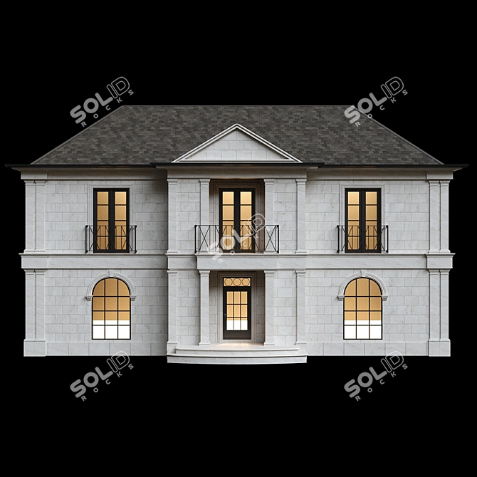 Classic Compact House Option 3D model image 4