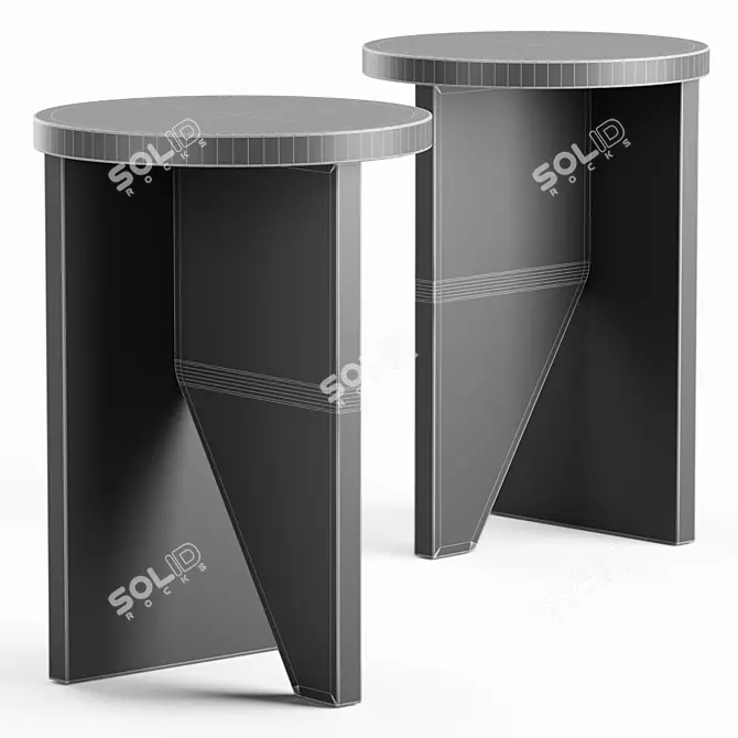 Modern Gemma Side Table Urban 3D model image 2