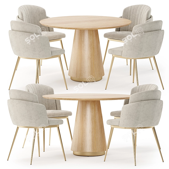 Asteria Dining Set - Modern Elegance 3D model image 1