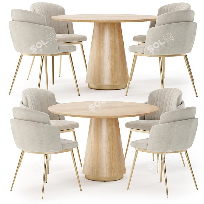 Asteria Dining Set - Modern Elegance 3D model image 2