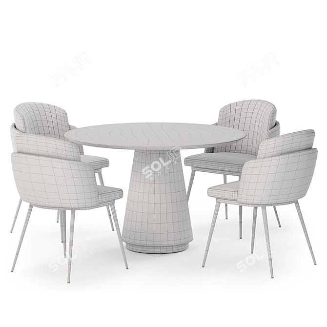 Asteria Dining Set - Modern Elegance 3D model image 4