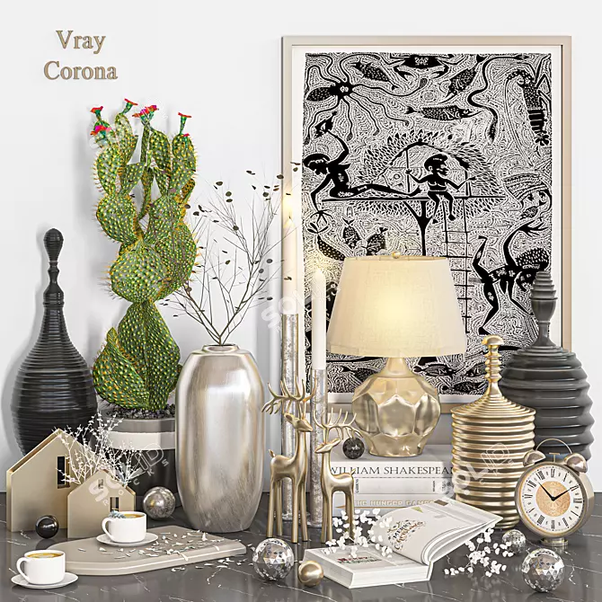 Chic Décor Set for Vray 3D model image 1