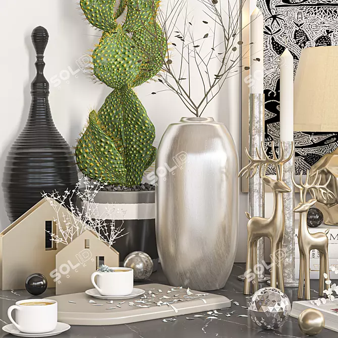 Chic Décor Set for Vray 3D model image 2