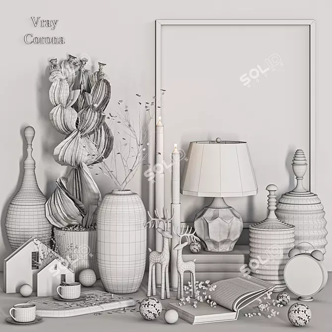 Chic Décor Set for Vray 3D model image 5