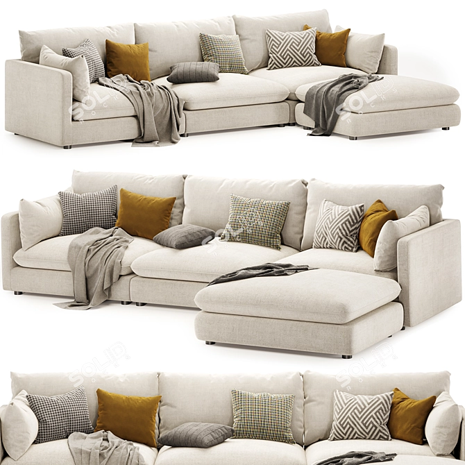 Light Set Reversible Sectional Sofa 3D model image 1