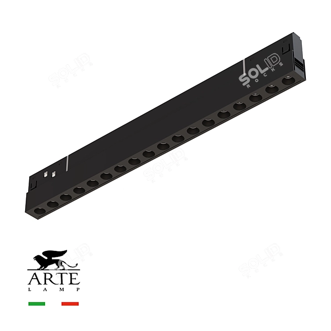 Sleek Black Track Pendant Light 3D model image 1