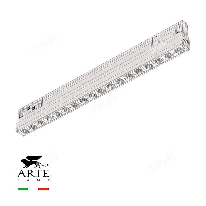 Sleek Black Track Pendant Light 3D model image 2