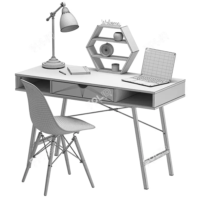 Modern Home Office Set 3D model image 3