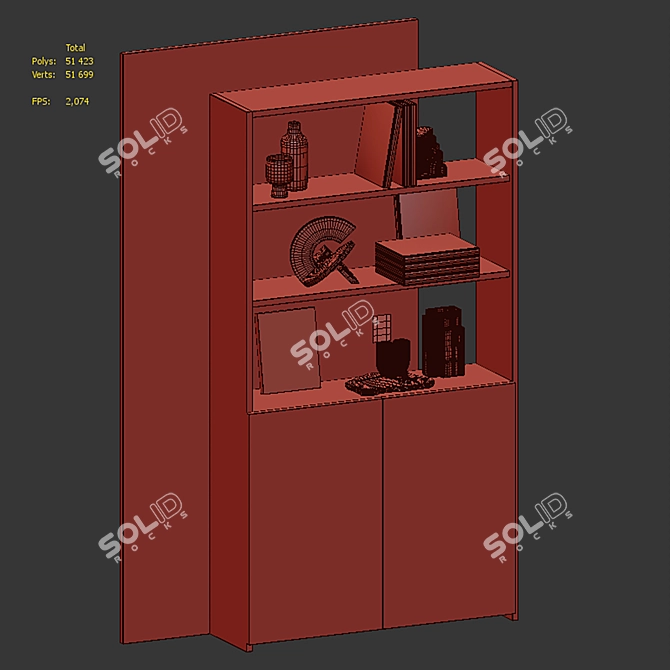 Cosmorelax Estante Shelf: Decorative Style 3D model image 9