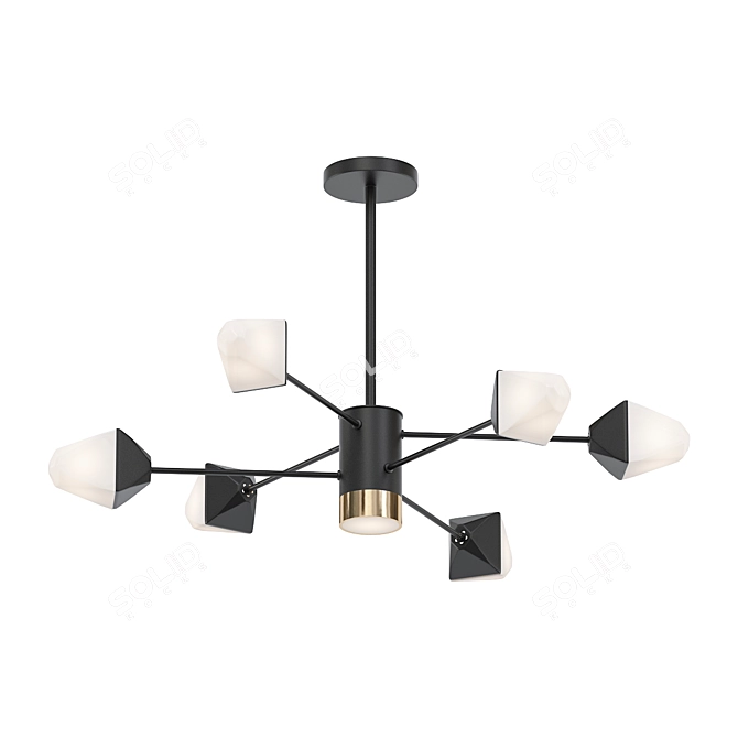 Geometric LED Pendant Light Fixture 3D model image 1