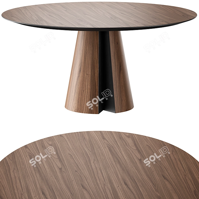 Modern Tottenham Round Dining Table 3D model image 2