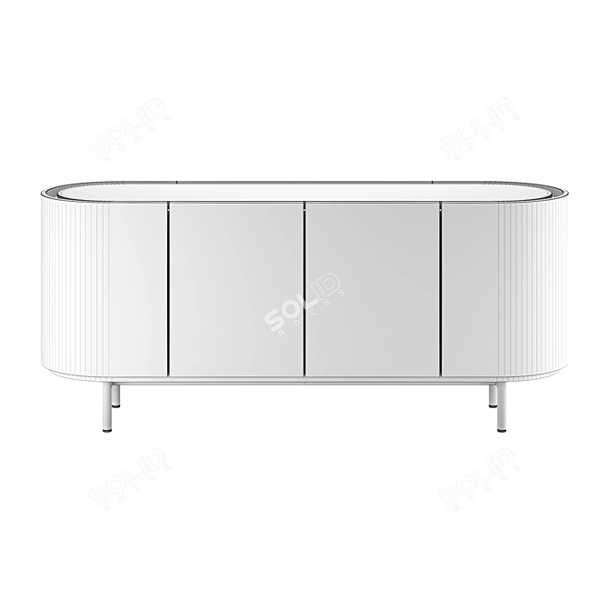 Modern Italian Design Sideboard in Light Oak 3D model image 2