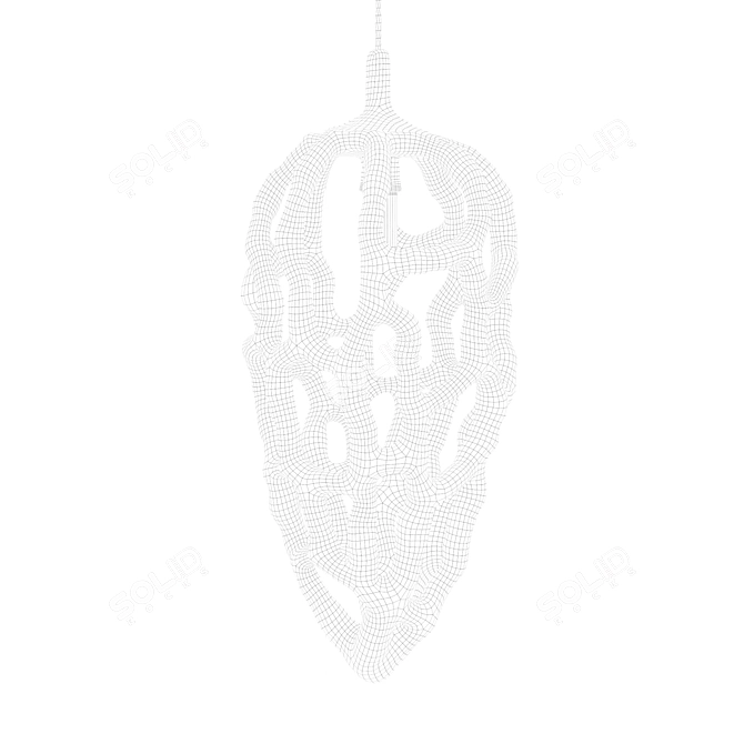 Bespoke Teak Pendant Light 3D model image 5